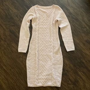 Pink sweater dress